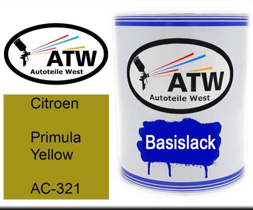 Citroen, Primula Yellow, AC-321: 1L Lackdose, von ATW Autoteile West.